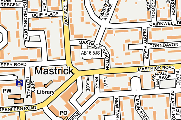 AB16 5JS map - OS OpenMap – Local (Ordnance Survey)