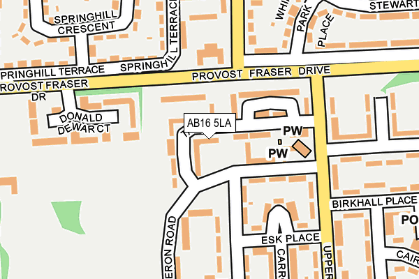 AB16 5LA map - OS OpenMap – Local (Ordnance Survey)
