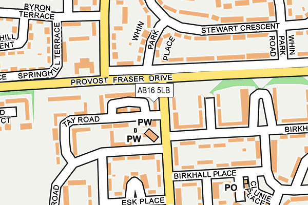 AB16 5LB map - OS OpenMap – Local (Ordnance Survey)