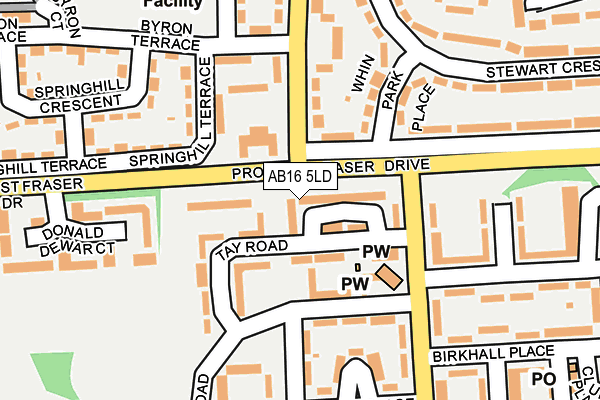 AB16 5LD map - OS OpenMap – Local (Ordnance Survey)