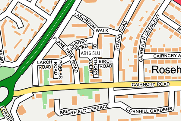 AB16 5LU map - OS OpenMap – Local (Ordnance Survey)