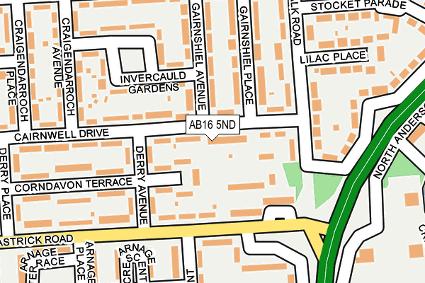 AB16 5ND map - OS OpenMap – Local (Ordnance Survey)