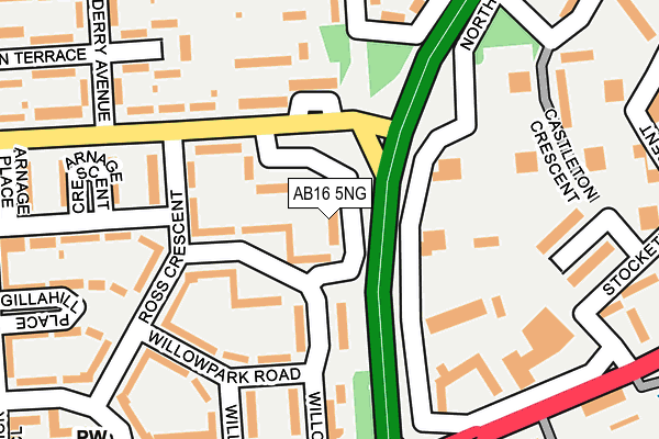 AB16 5NG map - OS OpenMap – Local (Ordnance Survey)