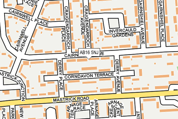 AB16 5NJ map - OS OpenMap – Local (Ordnance Survey)