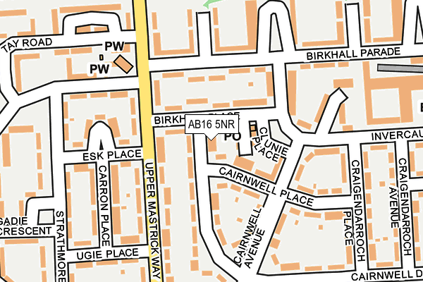 AB16 5NR map - OS OpenMap – Local (Ordnance Survey)