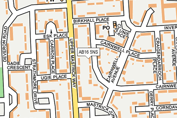 AB16 5NS map - OS OpenMap – Local (Ordnance Survey)
