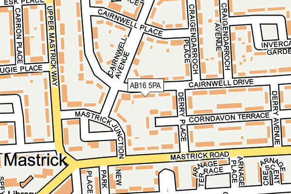 AB16 5PA map - OS OpenMap – Local (Ordnance Survey)