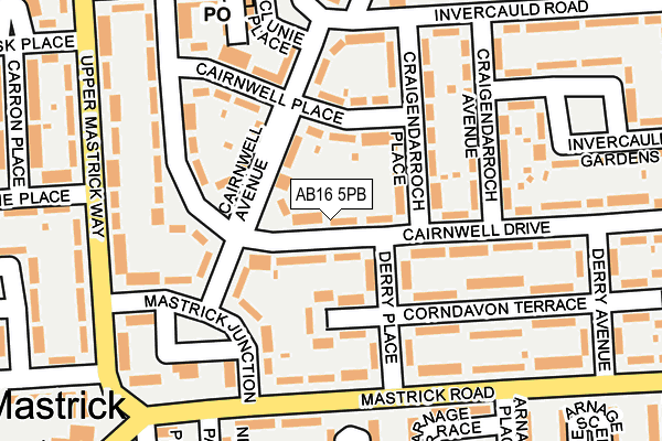 AB16 5PB map - OS OpenMap – Local (Ordnance Survey)