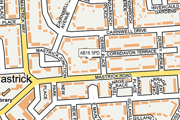 AB16 5PD map - OS OpenMap – Local (Ordnance Survey)