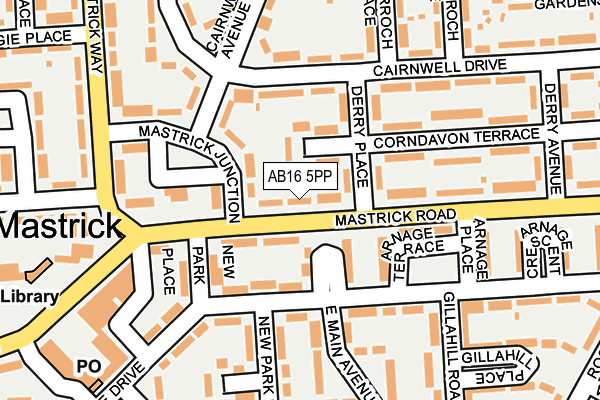 AB16 5PP map - OS OpenMap – Local (Ordnance Survey)