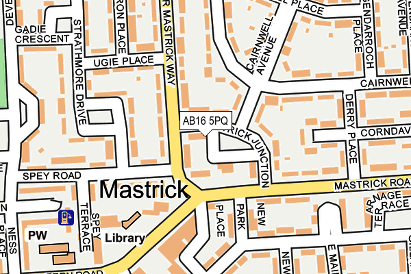 AB16 5PQ map - OS OpenMap – Local (Ordnance Survey)