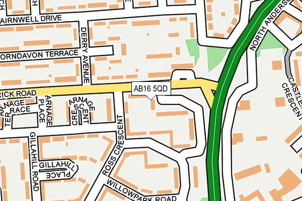 AB16 5QD map - OS OpenMap – Local (Ordnance Survey)