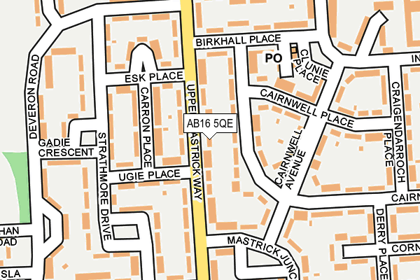 AB16 5QE map - OS OpenMap – Local (Ordnance Survey)