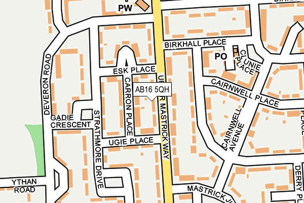 AB16 5QH map - OS OpenMap – Local (Ordnance Survey)