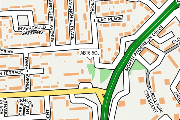 AB16 5QJ map - OS OpenMap – Local (Ordnance Survey)