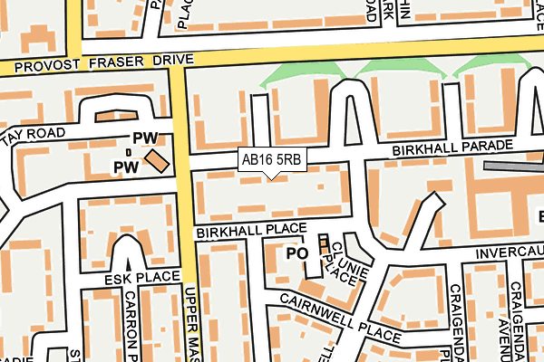AB16 5RB map - OS OpenMap – Local (Ordnance Survey)