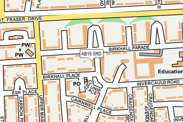 AB16 5RD map - OS OpenMap – Local (Ordnance Survey)
