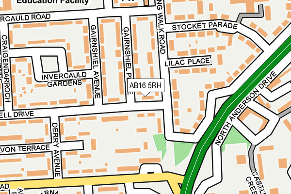 AB16 5RH map - OS OpenMap – Local (Ordnance Survey)