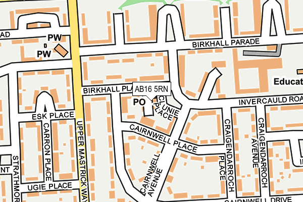 AB16 5RN map - OS OpenMap – Local (Ordnance Survey)