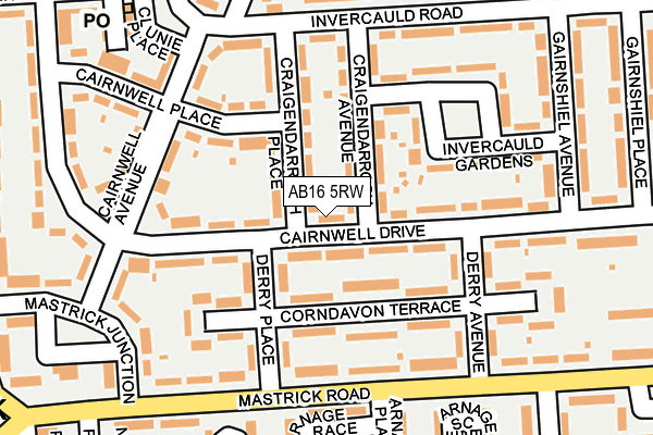 AB16 5RW map - OS OpenMap – Local (Ordnance Survey)