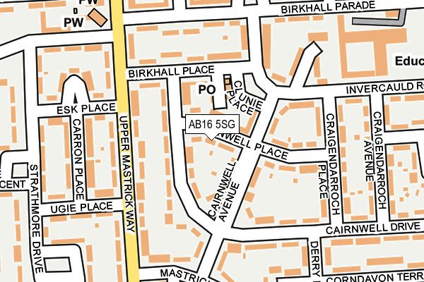 AB16 5SG map - OS OpenMap – Local (Ordnance Survey)