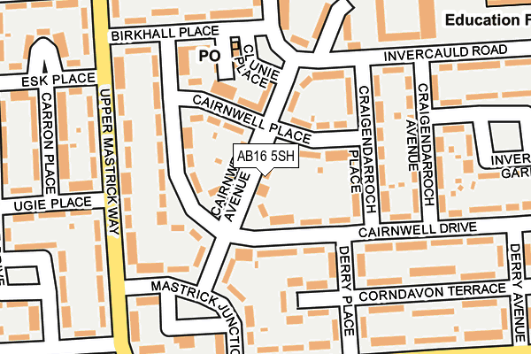 AB16 5SH map - OS OpenMap – Local (Ordnance Survey)