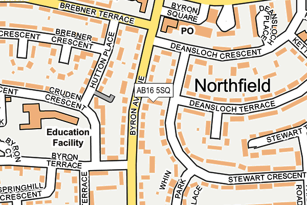 AB16 5SQ map - OS OpenMap – Local (Ordnance Survey)