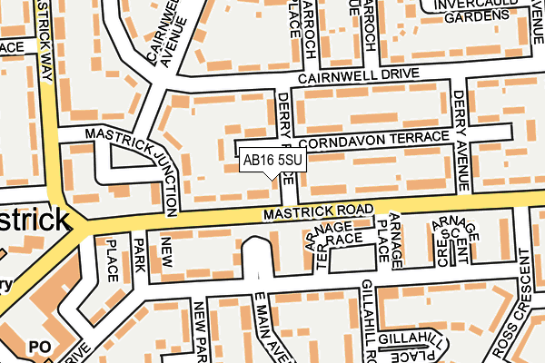 AB16 5SU map - OS OpenMap – Local (Ordnance Survey)