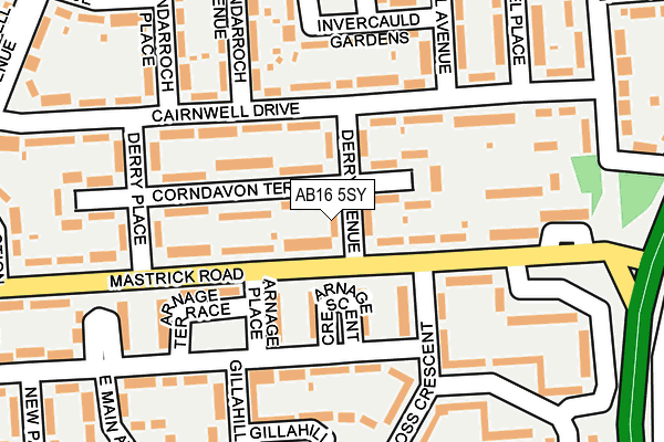 AB16 5SY map - OS OpenMap – Local (Ordnance Survey)