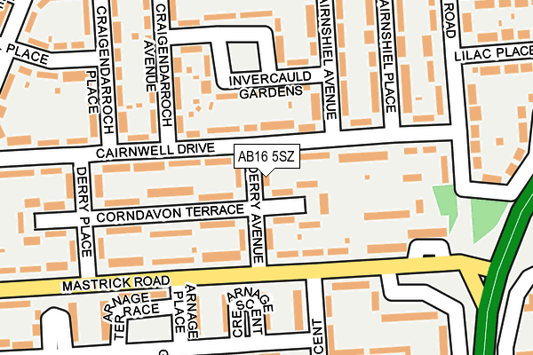 AB16 5SZ map - OS OpenMap – Local (Ordnance Survey)