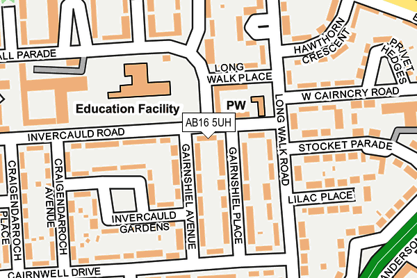 AB16 5UH map - OS OpenMap – Local (Ordnance Survey)