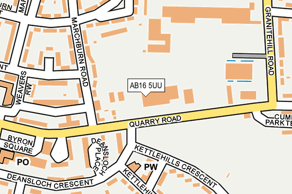 AB16 5UU map - OS OpenMap – Local (Ordnance Survey)