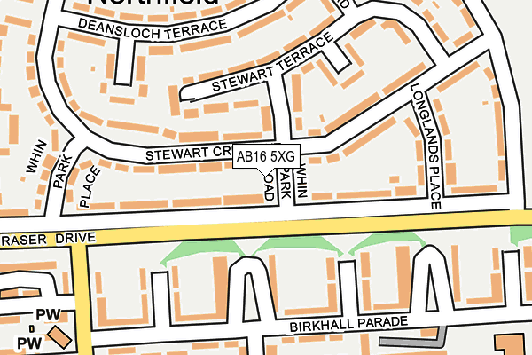 AB16 5XG map - OS OpenMap – Local (Ordnance Survey)