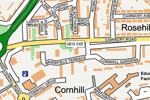 AB16 5XR map - OS OpenMap – Local (Ordnance Survey)