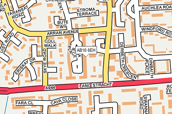 AB16 6EH map - OS OpenMap – Local (Ordnance Survey)