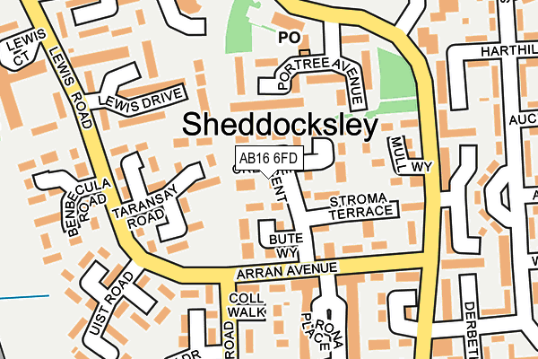 AB16 6FD map - OS OpenMap – Local (Ordnance Survey)