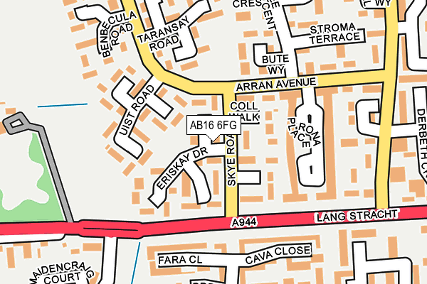 AB16 6FG map - OS OpenMap – Local (Ordnance Survey)