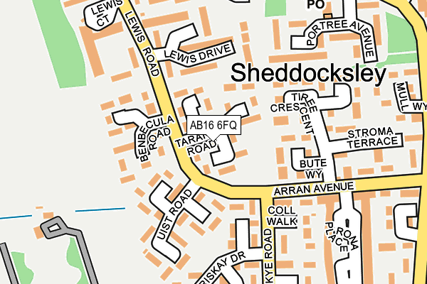 AB16 6FQ map - OS OpenMap – Local (Ordnance Survey)