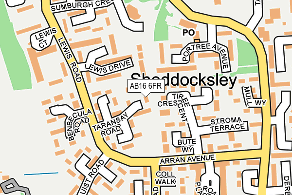 AB16 6FR map - OS OpenMap – Local (Ordnance Survey)