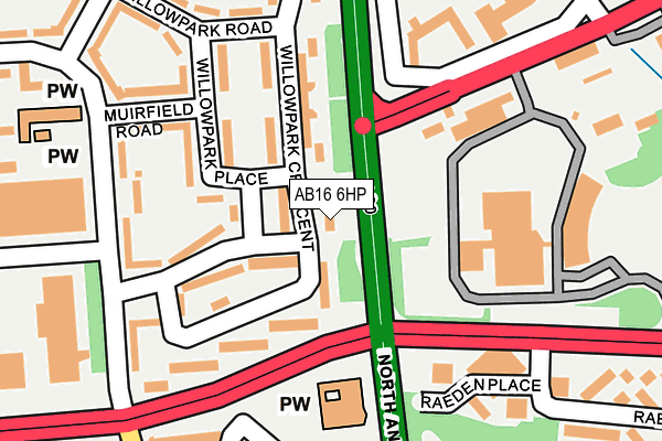 AB16 6HP map - OS OpenMap – Local (Ordnance Survey)