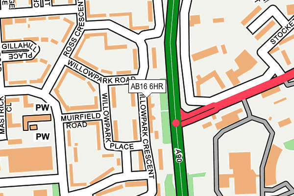 AB16 6HR map - OS OpenMap – Local (Ordnance Survey)
