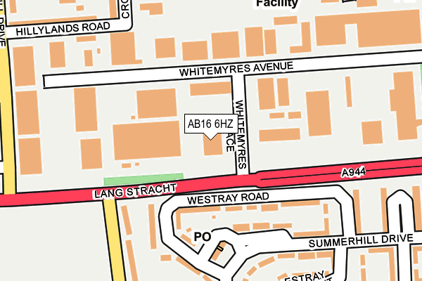 AB16 6HZ map - OS OpenMap – Local (Ordnance Survey)