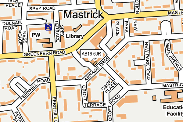 AB16 6JR map - OS OpenMap – Local (Ordnance Survey)