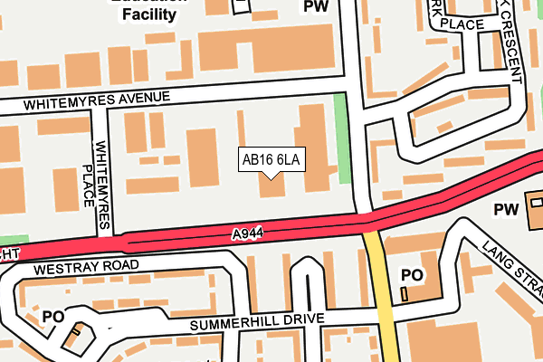 AB16 6LA map - OS OpenMap – Local (Ordnance Survey)