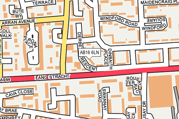 AB16 6LN map - OS OpenMap – Local (Ordnance Survey)