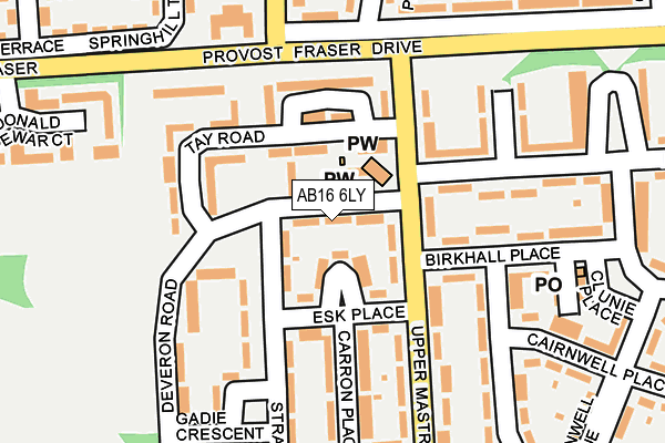 AB16 6LY map - OS OpenMap – Local (Ordnance Survey)