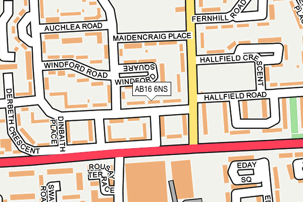 AB16 6NS map - OS OpenMap – Local (Ordnance Survey)