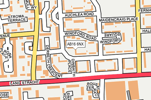 AB16 6NX map - OS OpenMap – Local (Ordnance Survey)