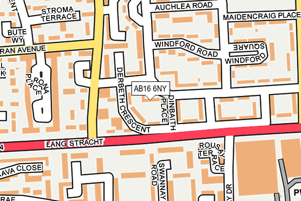 AB16 6NY map - OS OpenMap – Local (Ordnance Survey)