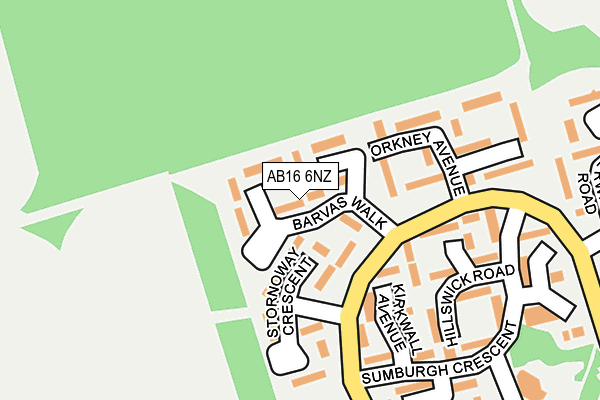 AB16 6NZ map - OS OpenMap – Local (Ordnance Survey)